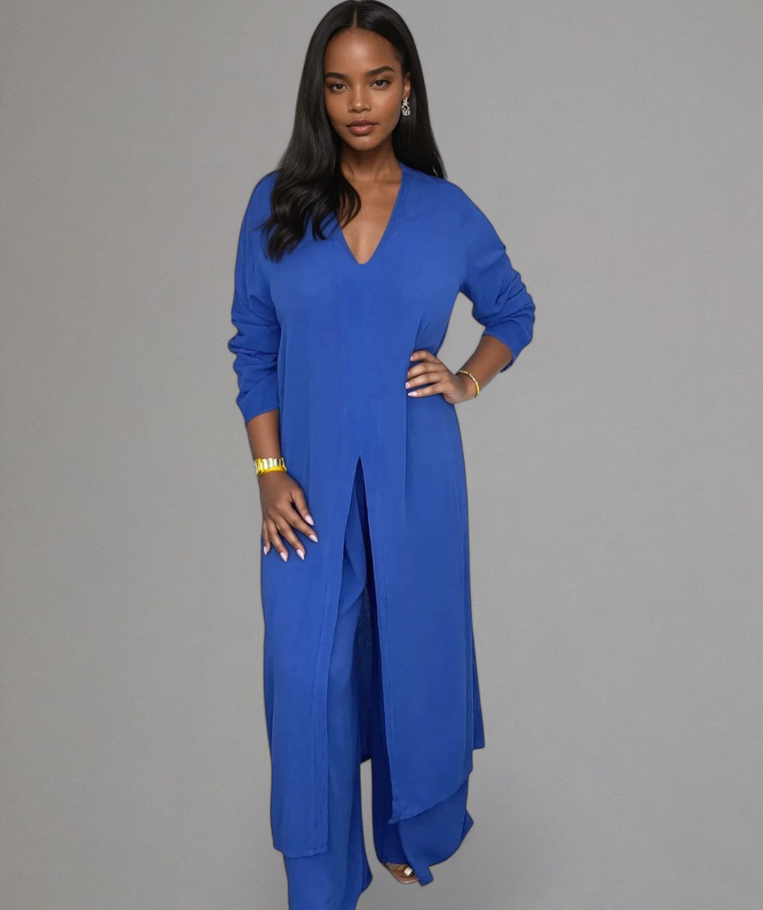 Amira - Stijlvolle set met lange blouse & wijde broek