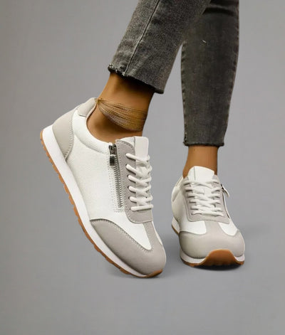 DualZip - Casual sneakers met zijrits & veters