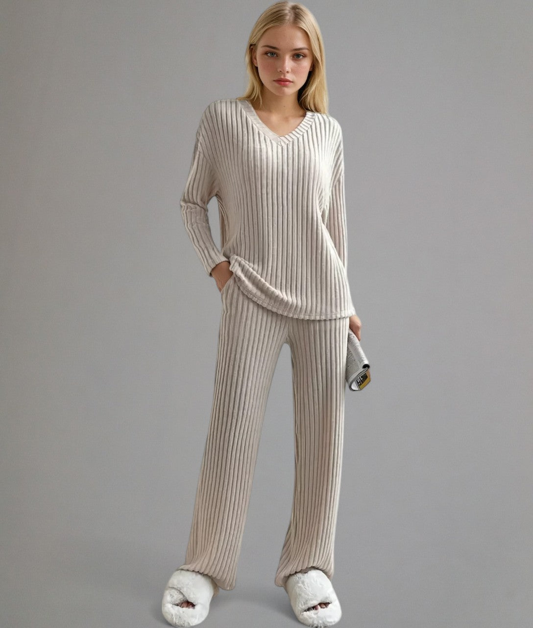 Marleau - Geribbelde lounge set
