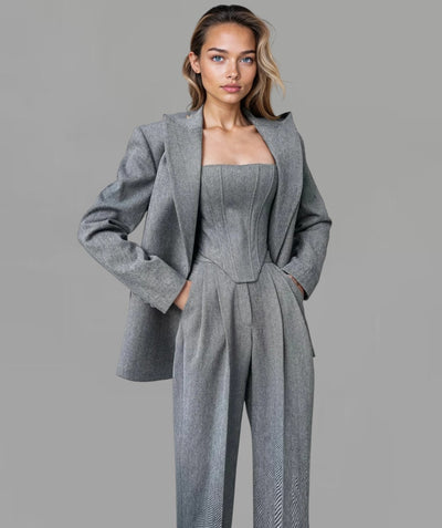 Vercina - Driedelige set bestaande uit: een top, pantalon en GRATIS blazer